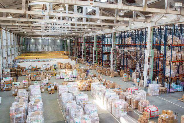 large warehouse filled with materials
